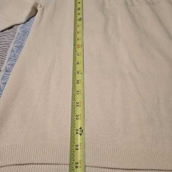 Talbots Cashmere blend Cream Scoop Neck Sweater Size XL casual - Picture 6 of 9